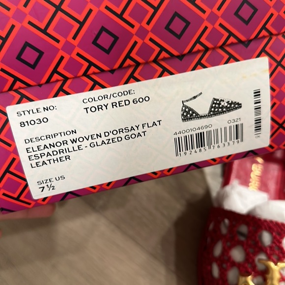 BNWB Tory Burch Eleanor woven espadrilles size 7.5 - Picture 3 of 4